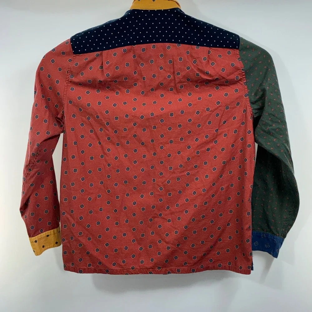 J.Crew Men's M Cotton Wool Challis Patchwork Camp Collar Shirt BK077